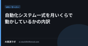 自動化システム一式を月いくらで動かしているかの内訳